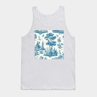 Toile de jouy - bleu Tank Top